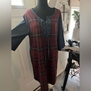 Denim look knee length dress in size large that can easily fit extra large